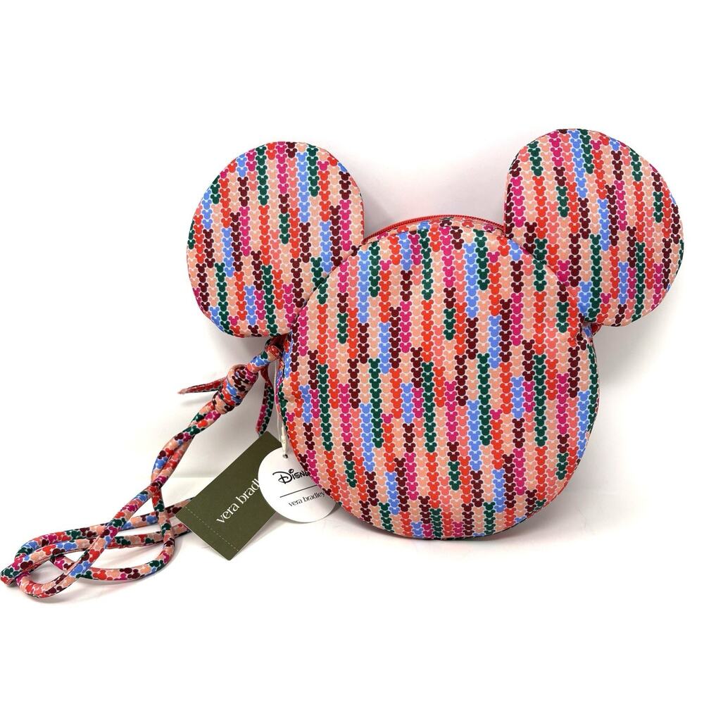 Vera Bradley Mickey Mouse Meadow Stripe Crossbody Bag EXACT Ears NWT Figural